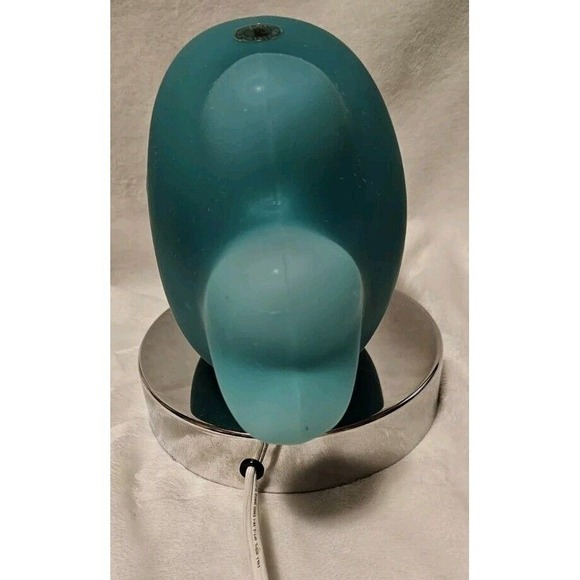 Unique Rare Vintage Hand Blown Fish Shape Lamp Teal Green Ikea